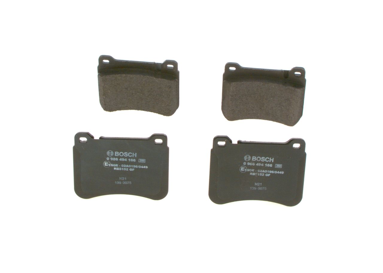 BOSCH 0 986 494 166 - Bremsbelagsatz, Scheibenbremse
