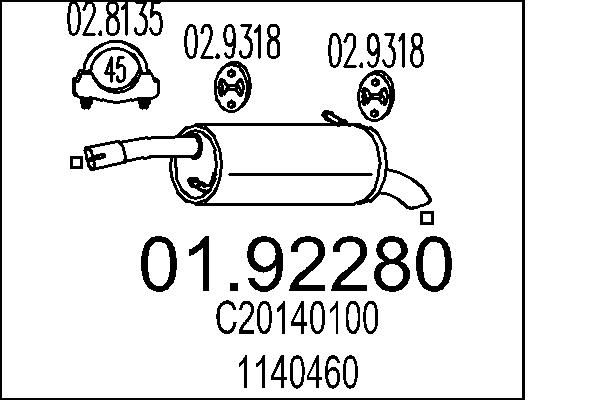 MTS 01.92280 - Endschalldämpfer