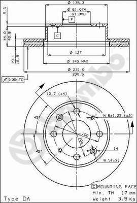 BREMBO 09.3104.10 - Bremsscheibe