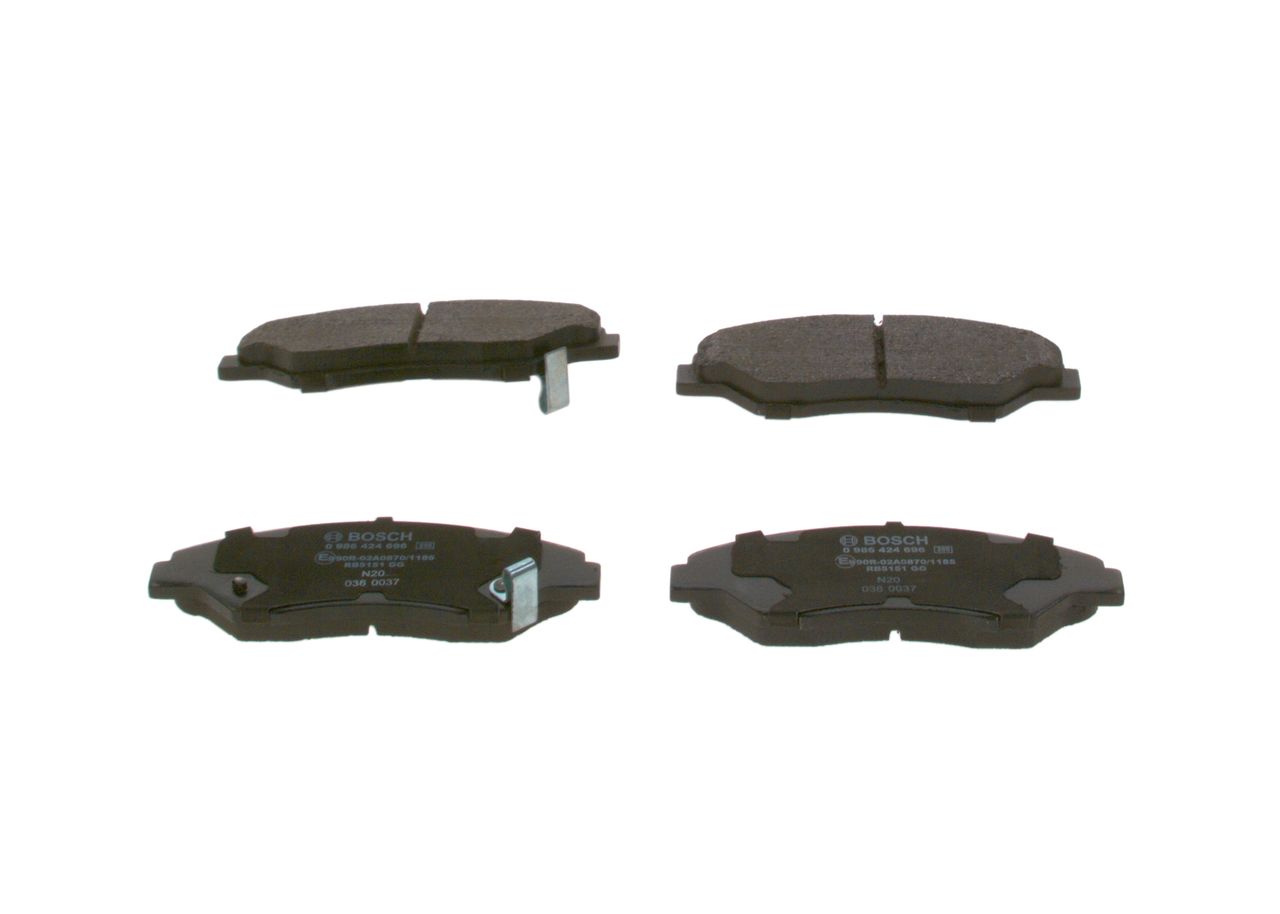 BOSCH 0 986 424 696 - Bremsbelagsatz, Scheibenbremse