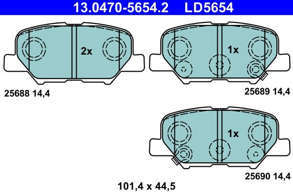 ATE 13.0470-5654.2 - Bremsbelagsatz, Scheibenbremse