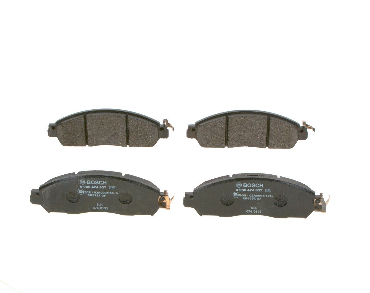 BOSCH 0 986 424 837 - Bremsbelagsatz, Scheibenbremse