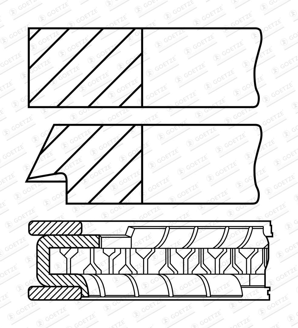 GOETZE ENGINE 08-423900-00 - Kolbenringsatz