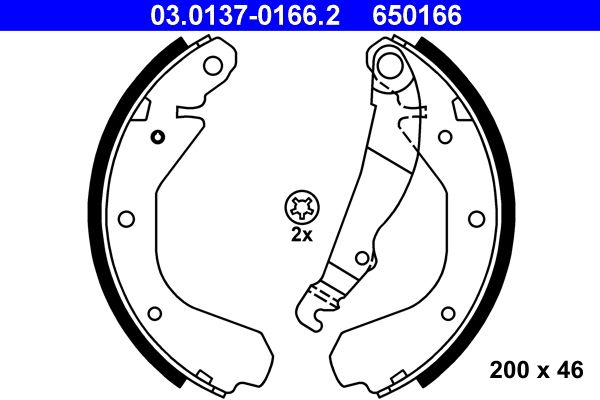 ATE 03.0137-0166.2 - Bremsbackensatz