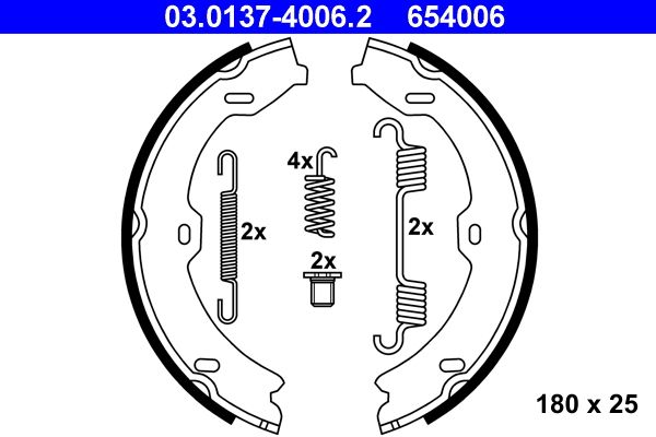 ATE 03.0137-4006.2 - Bremsbackensatz, Feststellbremse
