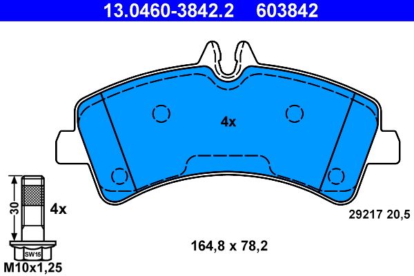 ATE 13.0460-3842.2 - Bremsbelagsatz, Scheibenbremse