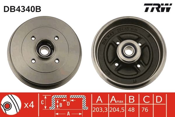 TRW DB4340B - Bremstrommel
