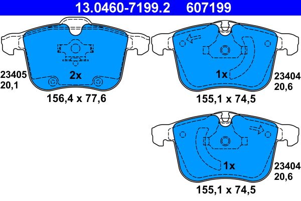 ATE 13.0460-7199.2 - Bremsbelagsatz, Scheibenbremse
