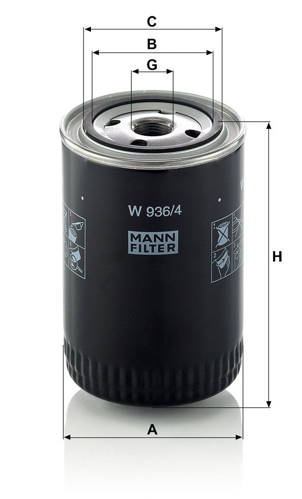 MANN-FILTER W 936/4 - Ölfilter