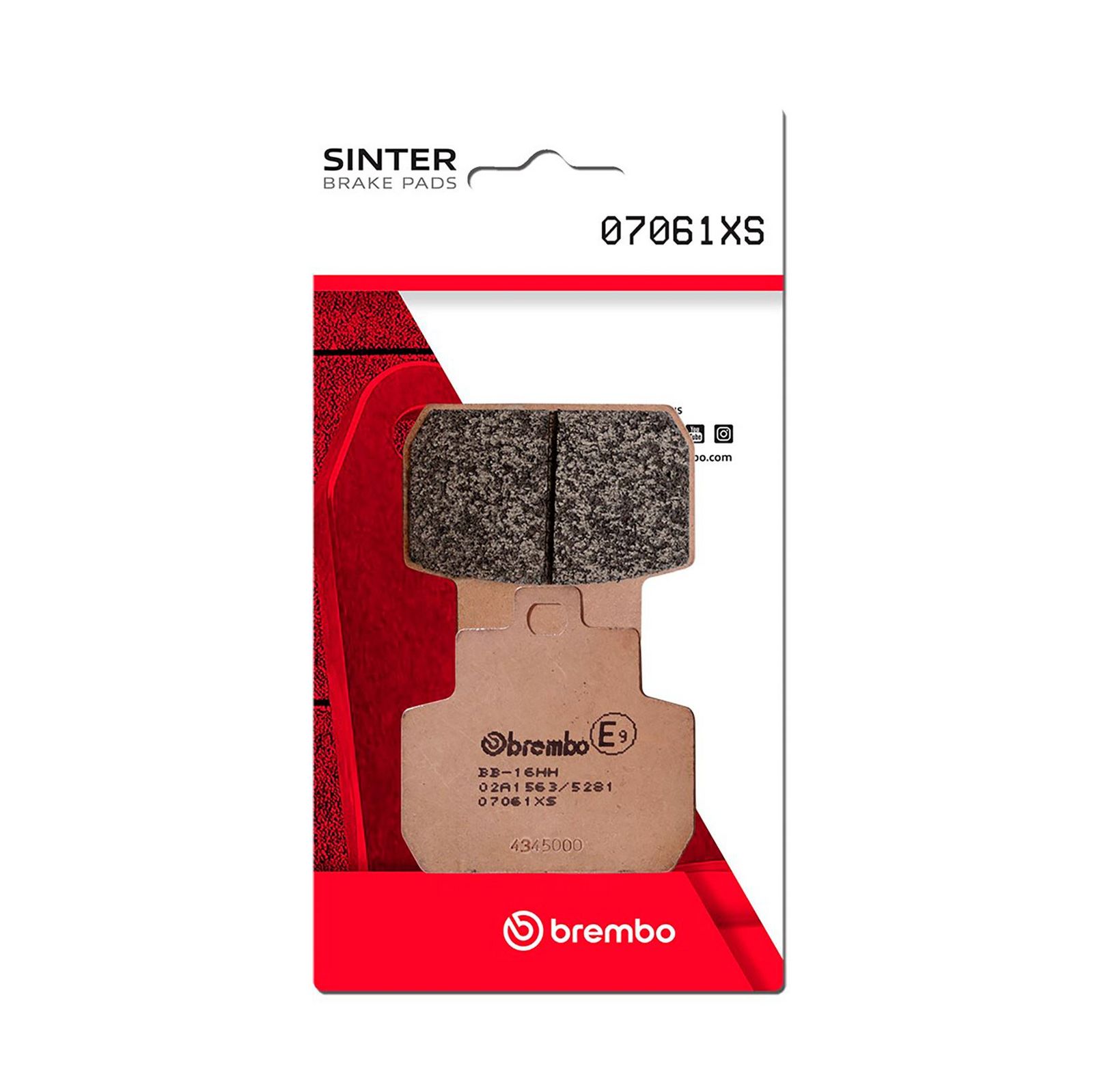 BREMBO 07061XS - Bremsbelagsatz, Scheibenbremse