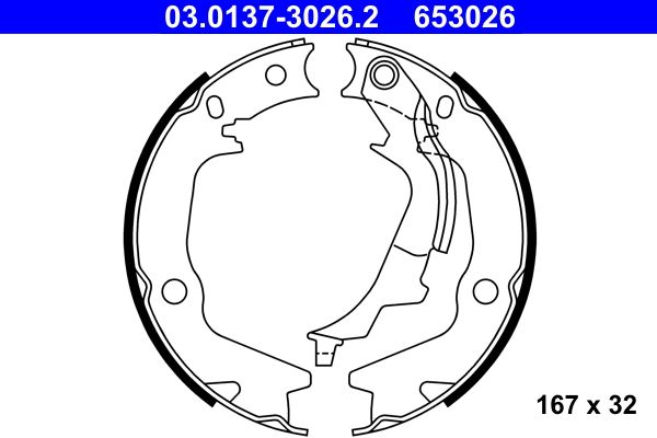 ATE 03.0137-3026.2 - Bremsbackensatz, Feststellbremse