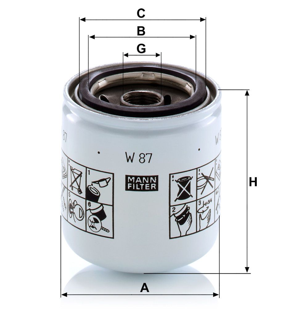 MANN-FILTER W 87 - Ölfilter