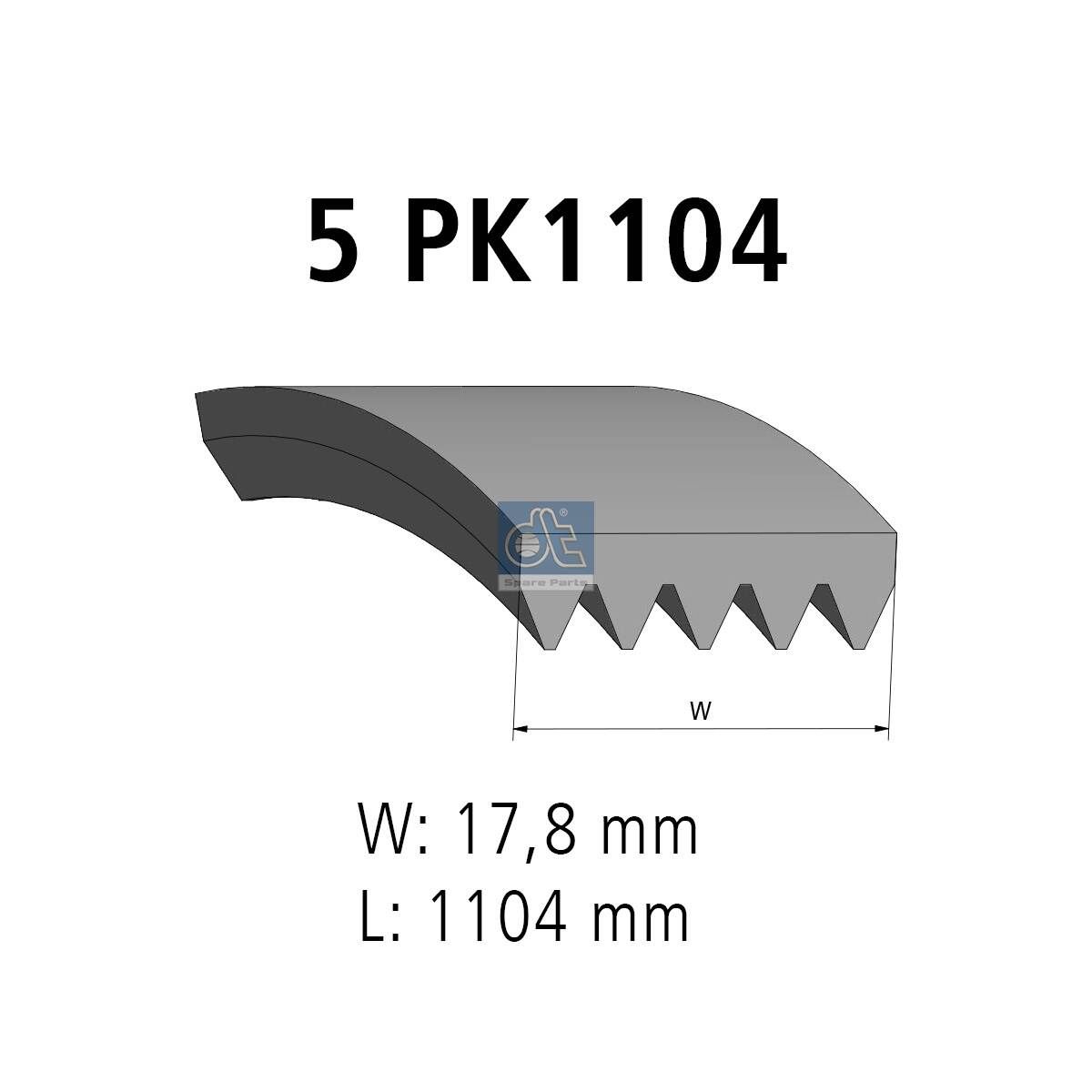 DT Spare Parts 12.15405 - Keilrippenriemen