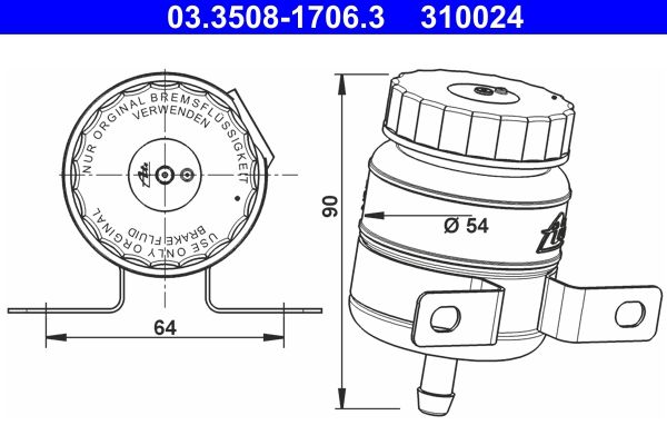 ATE 03.3508-1706.3 - Ausgleichsbehälter, Bremsflüssigkeit