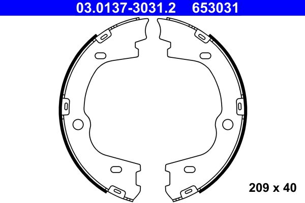 ATE 03.0137-3031.2 - Bremsbackensatz, Feststellbremse