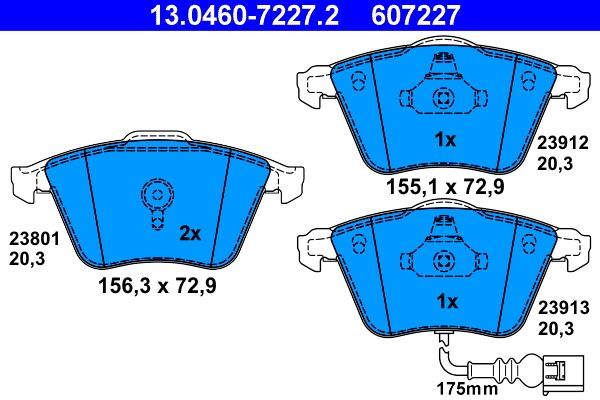 ATE 13.0460-7227.2 - Bremsbelagsatz, Scheibenbremse