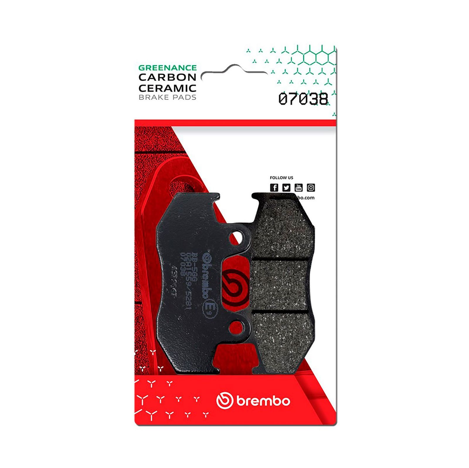 BREMBO 07038 - Bremsbelagsatz, Scheibenbremse