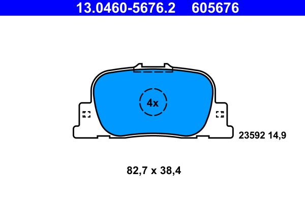 ATE 13.0460-5676.2 - Bremsbelagsatz, Scheibenbremse