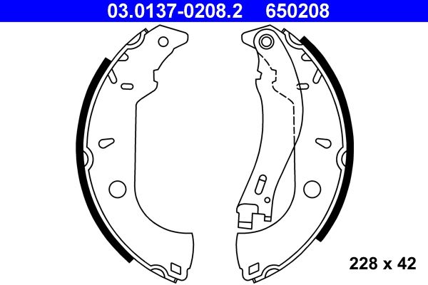 ATE 03.0137-0208.2 - Bremsbackensatz