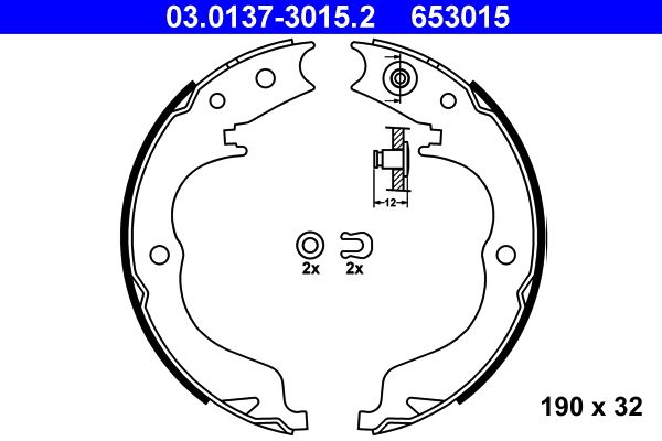 ATE 03.0137-3015.2 - Bremsbackensatz, Feststellbremse