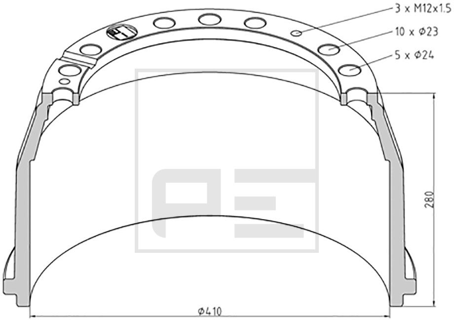 PE Automotive 016.402-00A - Bremstrommel