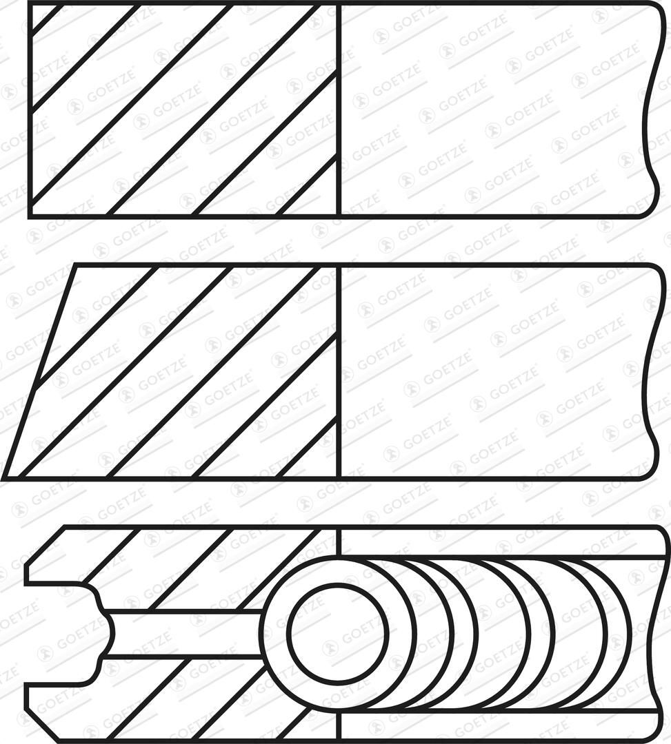 GOETZE ENGINE 08-450500-00 - Kolbenringsatz