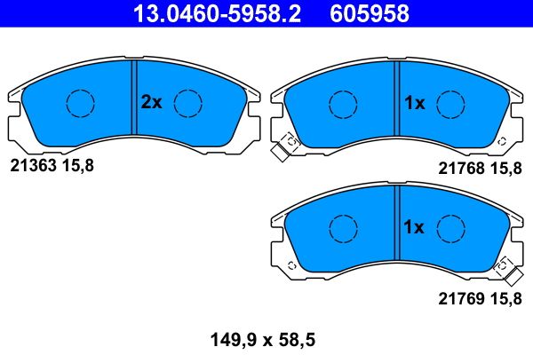 ATE 13.0460-5958.2 - Bremsbelagsatz, Scheibenbremse