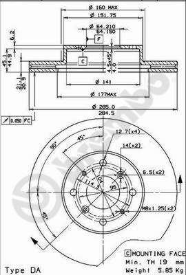 BREMBO 09.5124.10 - Bremsscheibe