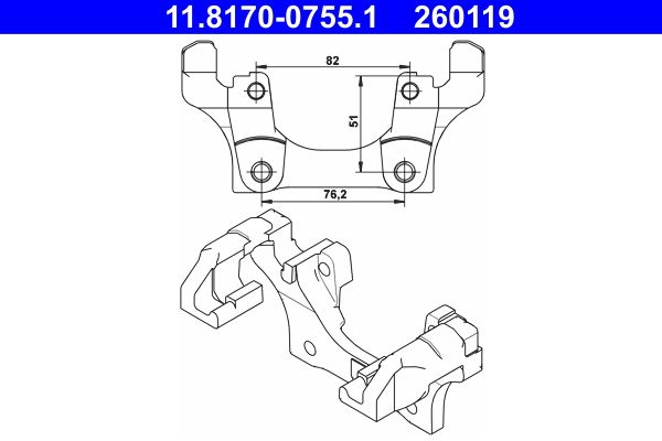ATE 11.8170-0755.1 - Halter, Bremssattel