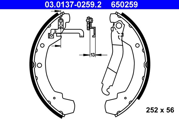 ATE 03.0137-0259.2 - Bremsbackensatz