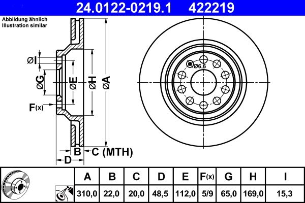 ATE 24.0122-0219.1 - Bremsscheibe
