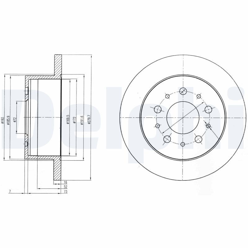 DELPHI BG4061 - Bremsscheibe