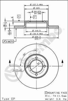 BREMBO 08.5865.10 - Bremsscheibe