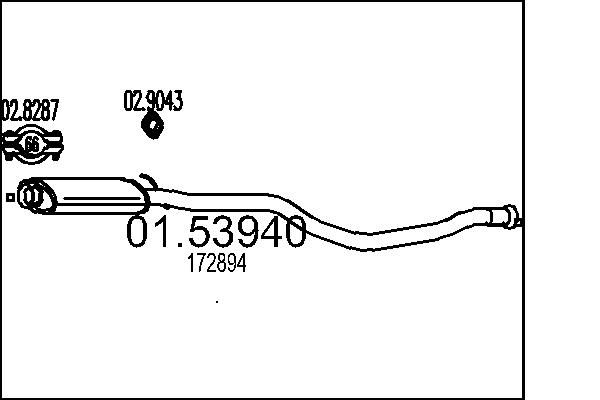 MTS 01.53940 - Mittelschalldämpfer