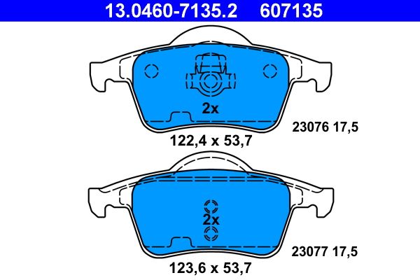 ATE 13.0460-7135.2 - Bremsbelagsatz, Scheibenbremse