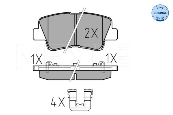 MEYLE 025 253 3715/W - Bremsbelagsatz, Scheibenbremse