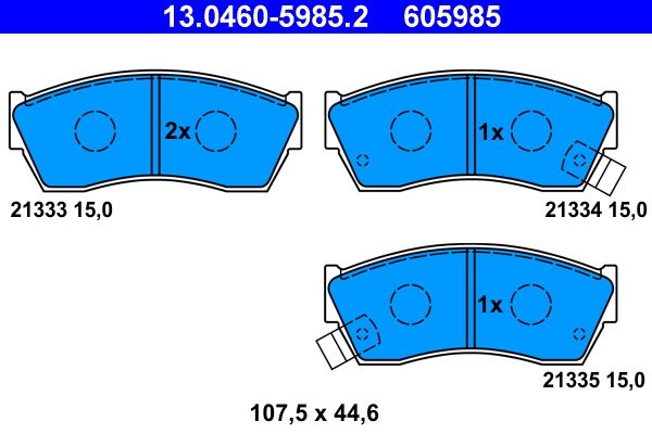 ATE 13.0460-5985.2 - Bremsbelagsatz, Scheibenbremse