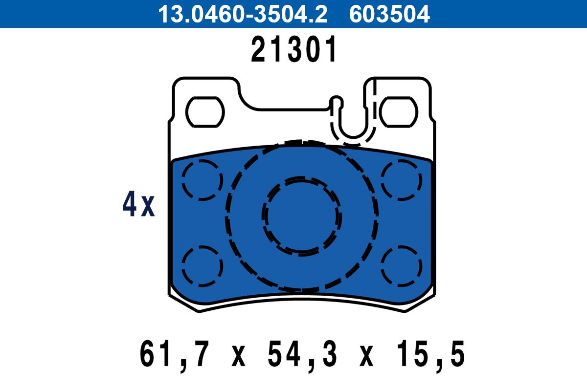 ATE 13.0460-3504.2 - Bremsbelagsatz, Scheibenbremse