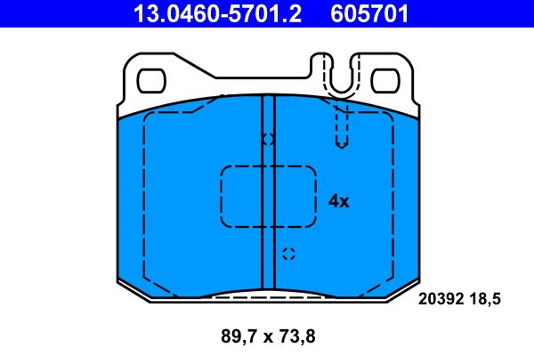 ATE 13.0460-5701.2 - Bremsbelagsatz, Scheibenbremse