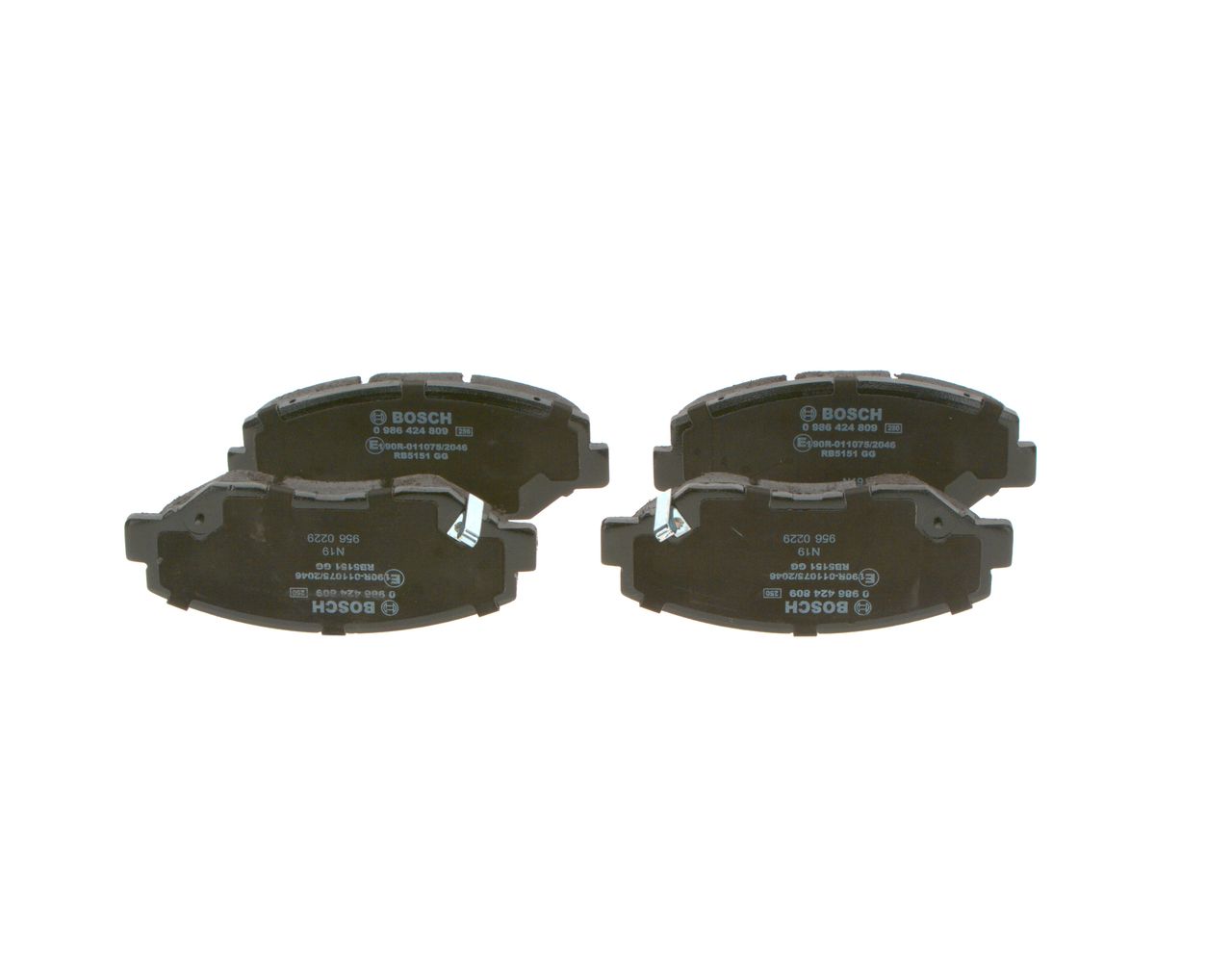 BOSCH 0 986 424 809 - Bremsbelagsatz, Scheibenbremse