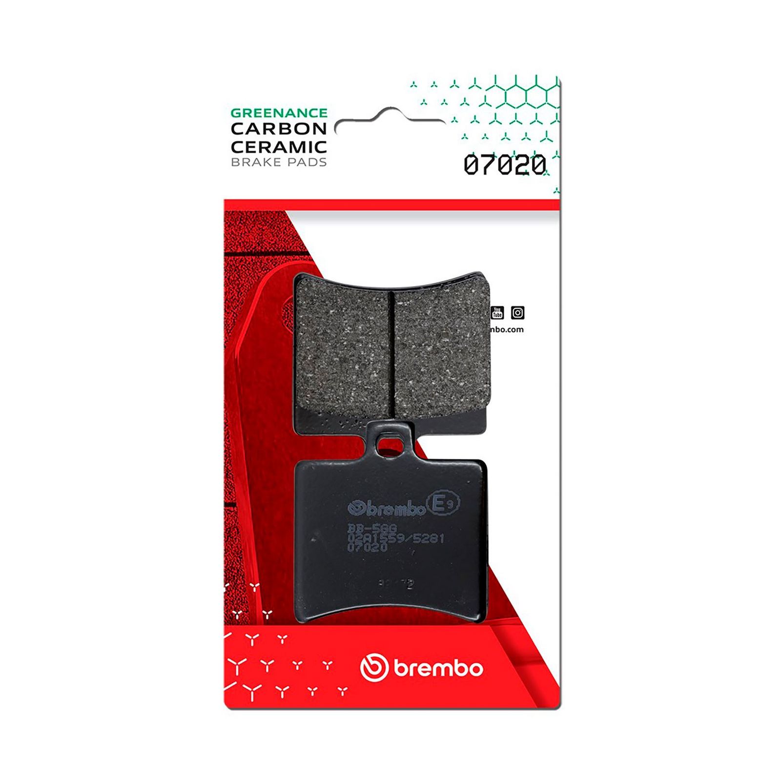 BREMBO 07020 - Bremsbelagsatz, Scheibenbremse