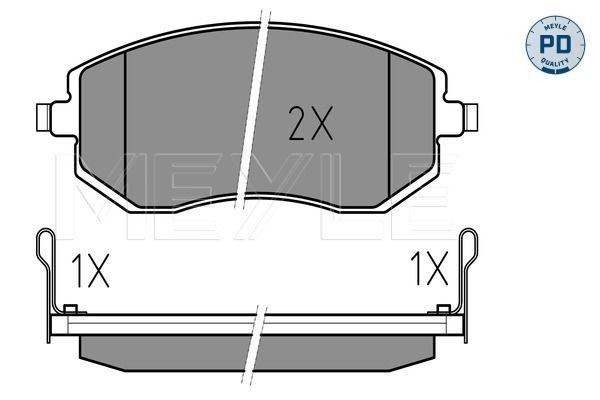 MEYLE 025 238 6517/PD - Bremsbelagsatz, Scheibenbremse