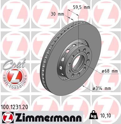 ZIMMERMANN 100.1231.20 - Bremsscheibe