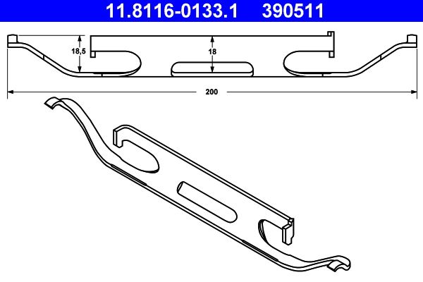 ATE 11.8116-0133.1 - Feder, Bremssattel