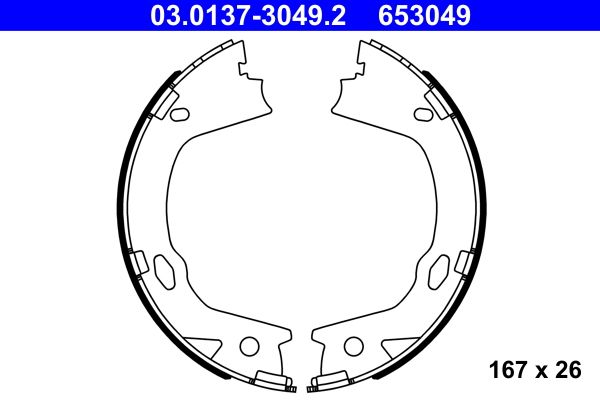 ATE 03.0137-3049.2 - Bremsbackensatz, Feststellbremse