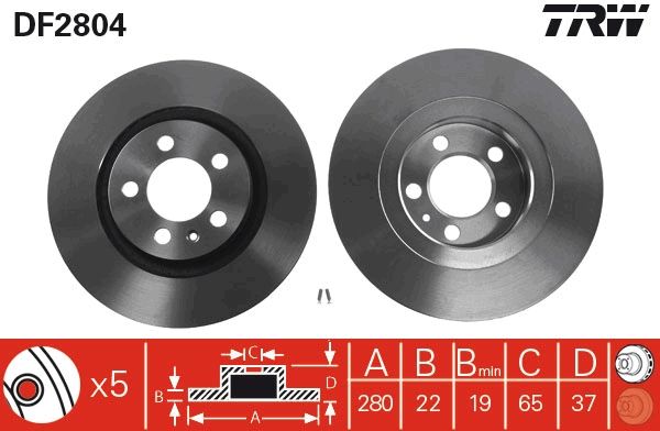 TRW DF2804 - Bremsscheibe