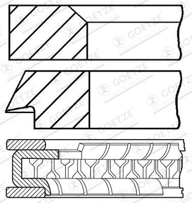 GOETZE ENGINE 08-404100-00 - Kolbenringsatz