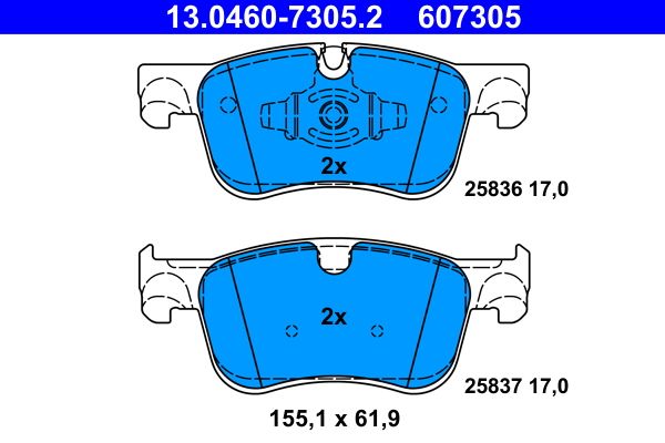 ATE 13.0460-7305.2 - Bremsbelagsatz, Scheibenbremse
