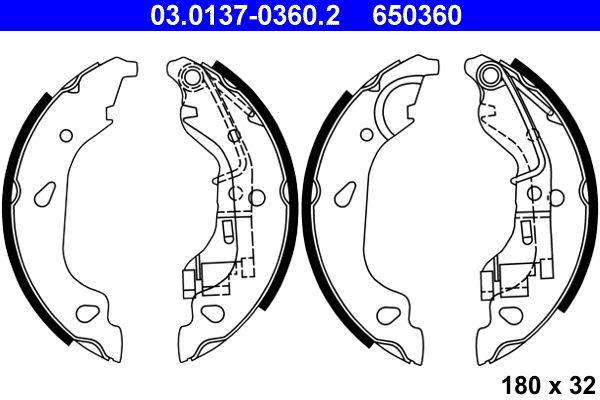 ATE 03.0137-0360.2 - Bremsbackensatz