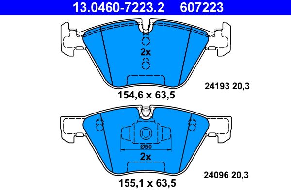 ATE 13.0460-7223.2 - Bremsbelagsatz, Scheibenbremse